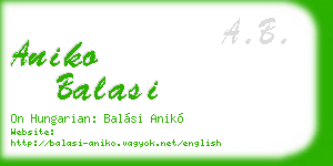 aniko balasi business card